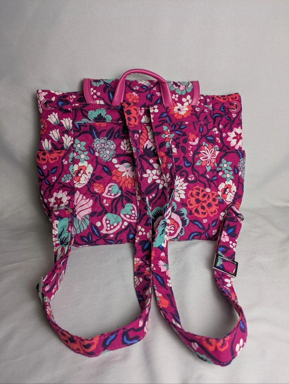 Vera Bradley Backpack Purse In Berry Bloom